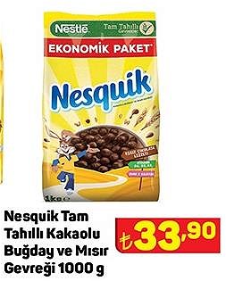 Nesquik Tam Tahıllı Kakaolu Buğday ve Mısır Gevreği 1000 g image