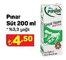 Pınar Süt 200 ml image