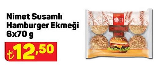 Nimet Susamlı Hamburger Ekmeği 6x70 g image