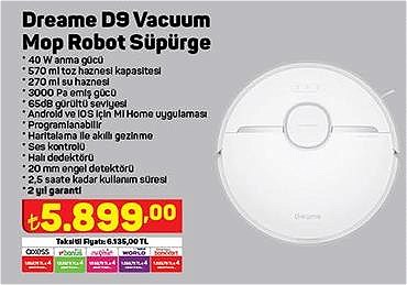 Dreame D9 Vacuum Mop Robot Süpürge image