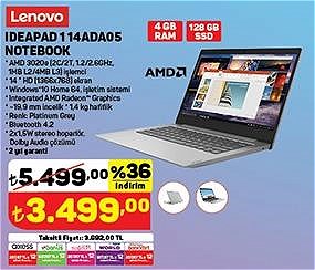 Lenovo IdeaPad 114ADA05 Notebook Amd 3020e 4GB Ram 128 GB Ssd 14 inç W10 image