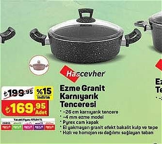 Hascevher Ezme Granit Karnıyarık Tenceresi 26 cm image