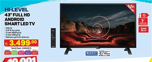 Hi-Level 43 inç Full HD Android Smart Led Tv image