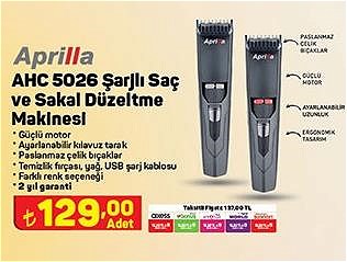 Aprilla AHC 5026 Şarjlı Saç ve Sakal Düzeltme Makinesi image