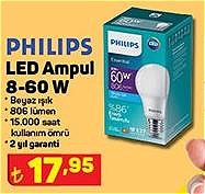 A101 Philips Led Ampul 8-60 W Beyaz Işık