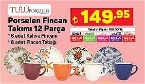 Tulu Porselen Fincan Takımı 12 Parça image