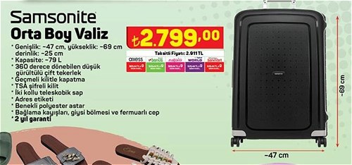 Samsonite Orta Boy Valiz 79 l image