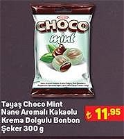 Tayaş Choco Mint Nane Aromalı Kakaolu Krema Dolgulu Bonbon Şeker 300 g image