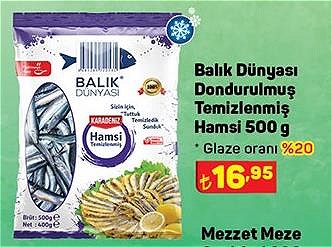 Balık Dünyası Dondurulmuş Temizlenmiş Hamsi 500 g image