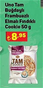 Uno Tam Buğdaylı Frambuazlı Elmalı Fındıklı Cookie 50 g image