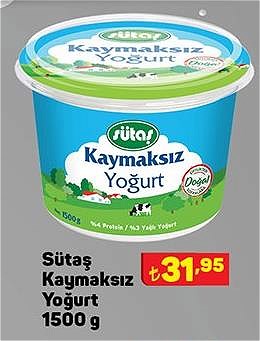 Sütaş Kaymaksız Yoğurt 1500 g image