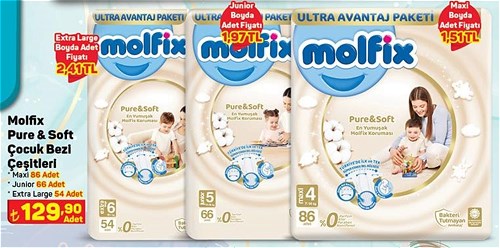 Molfix Pure&Soft Çocuk Bezi Çeşitleri image