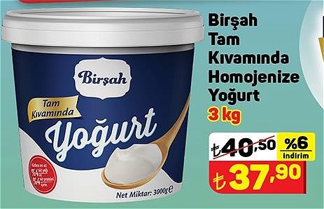 Birşah Tam Kıvamında Homojenize Yoğurt 3 kg image