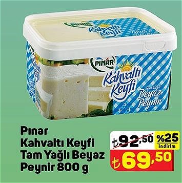 Pınar Kahvaltı Keyfi Tam Yağlı Beyaz Peynir 800 g image