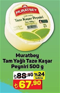 Muratbey Tam Yağlı Taze Kaşar Peyniri 500 g image