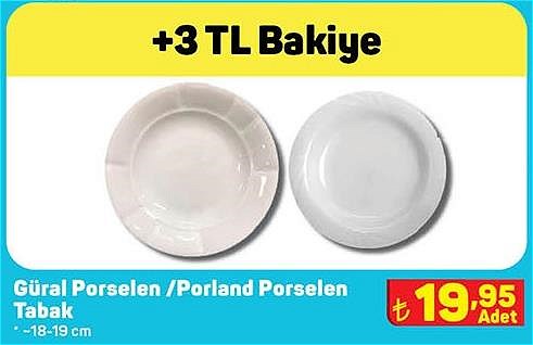 Güral/Porland Porselen Tabak 18-19 cm image