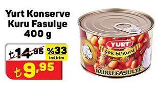 Yurt Konserve Kuru Fasulye 400 g image