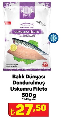 Balık Dünyası Dondurulmuş Uskumru Fileto 500 g image