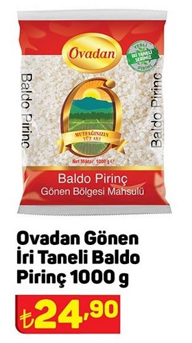 Ovadan Gönen İri Taneli Baldo Pirinç 1000 g image