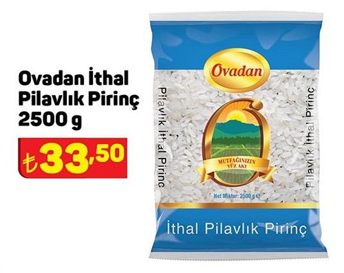 Ovadan İthal Pilavlık Pirinç 2500 g image