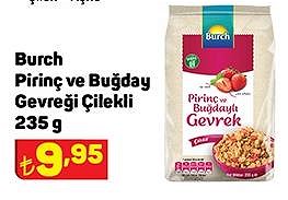 Burch Pirinç ve Buğday Gevreği Çilekli 235 g image