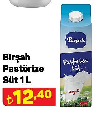 Birşah Pastörize Süt 1 L image