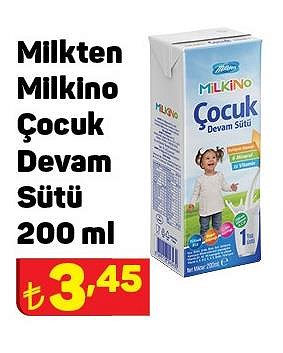 Milkten Milkino Çocuk Devam Sütü 200 ml image