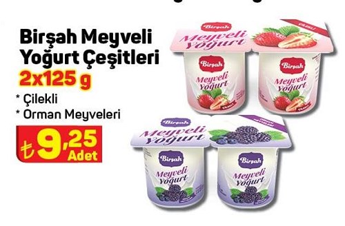 Birşah Meyveli Yoğurt Çeşitleri 2x125 g image