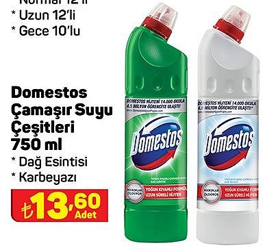 Domestos Çamaşır Suyu Çeşitleri 750 ml image