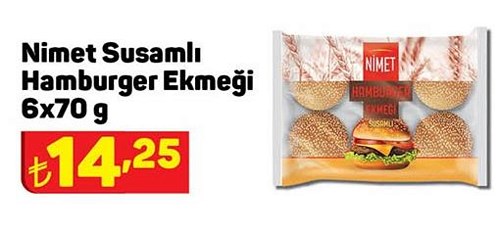 Nimet Susamlı Hamburger Ekmeği 6x70 g image