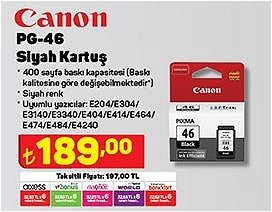 Canon PG-46 Siyah Kartuş image