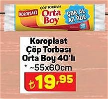 Koroplast Çöp Torbası Orta Boy 40'lı 55x60 cm image