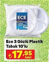 Ece 3 Gözlü Plastik Tabak 10'lu image