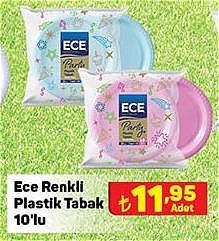 Ece Renkli Plastik Tabak 10'lu image