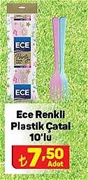 Ece Renkli Plastik Çatal 10'lu image