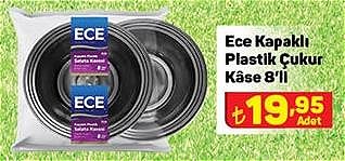 Ece Kapaklı Plastik Çukur Kase 8'li image