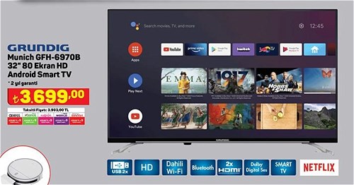 Grundig Munich GFH-6970B 32 inç 80 Ekran HD Android Smart Tv image