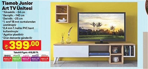 Tiamob Junior Art TV Ünitesi 34x140x25 cm image