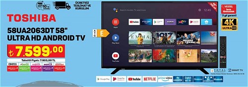 Toshiba 58UA2063DT 58 inç Ultra HD Android TV image