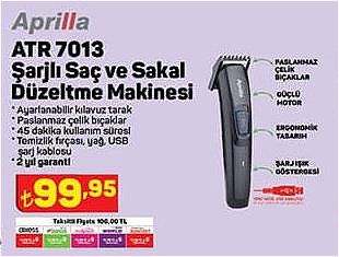 Aprilla ATR 7013 Şarjlı Saç ve Sakal Düzeltme Makinesi image