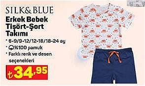 Silk&Blue Erkek Bebek Tişört Şort Takımı image