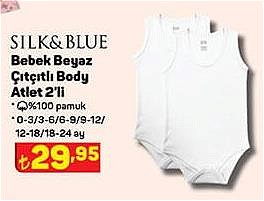 Silk&Blue Bebek Beyaz Çıtçıtlı Body Atlet 2'li image