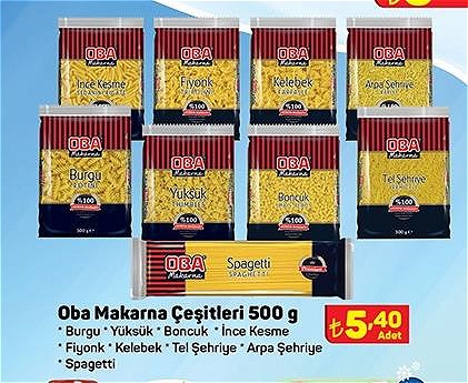 Oba Makarna Çeşitleri 500 g image