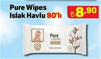 Pure Wipes Islak Havlu 90'lı image