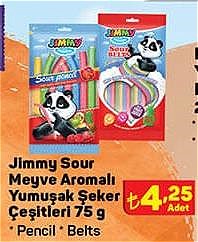 Jimmy Sour Meyve Aromalı Yumuşak Şeker Çeşitleri 75 g image