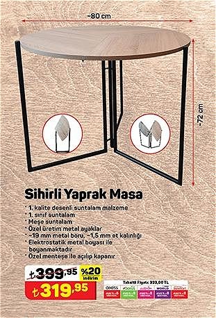 Sihirli Yaprak Masa 72x80 cm image