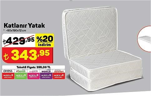 Katlanır Yatak 90x190x12 cm image