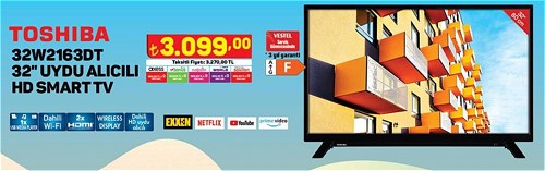 Toshiba 32W2163DT 32 inç Uydu Alıcılı HD Smart TV image