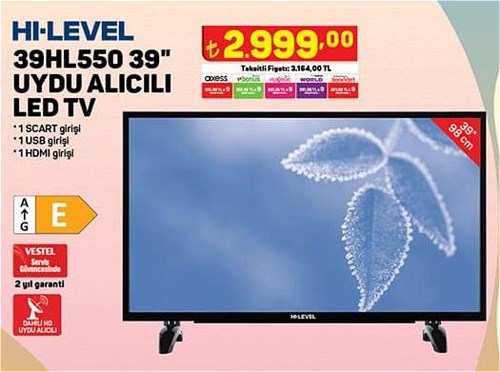 Hi-Level 39HL550 39 inç Uydu Alıcılı LED TV image