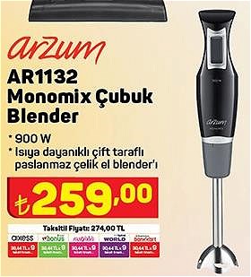 Arzum AR1132 Monomix Çubuk Blender 900 W image